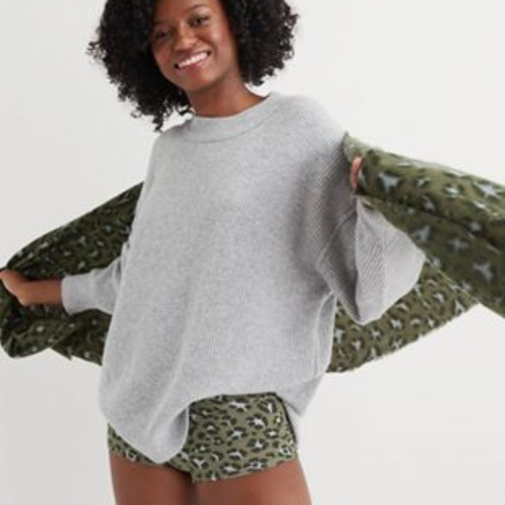 Aerie Waffle Oversized Sweatshirt XS